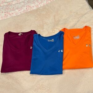 Women’s Under Armour V-Neck T-Shirts Set of 3   Large